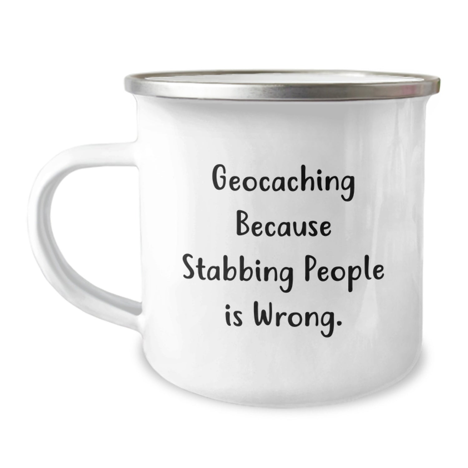 Geocaching Adventure Gifts from Friends and Family for Geocaching Lovers - Funny Christmas Unique Gifts for Camping Mug Enthusiasts - Geocaching Because Stabbing People Is Wrong. - Image 1