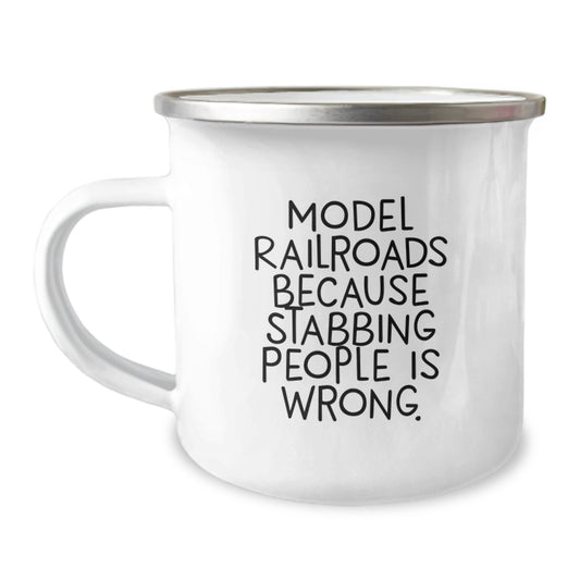 Funny Model Railroads Gifts for Men, Camping Mug with Quote - Unique Christmas Unique Gifts from Friends - Image 1