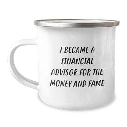 Funny Gifts from Friends for Financial Advisors, Unique Camping Mug, Christmas Unique Gifts for Women, Men - Image 1