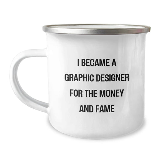 Funny Graphic Designer Gifts for Friends, Christmas Unique Mugs - 'I Became A Graphic Designer' Sarcastic Humor for Coworkers, 12 oz Stainless Steel with Enamel Finish - Image 1