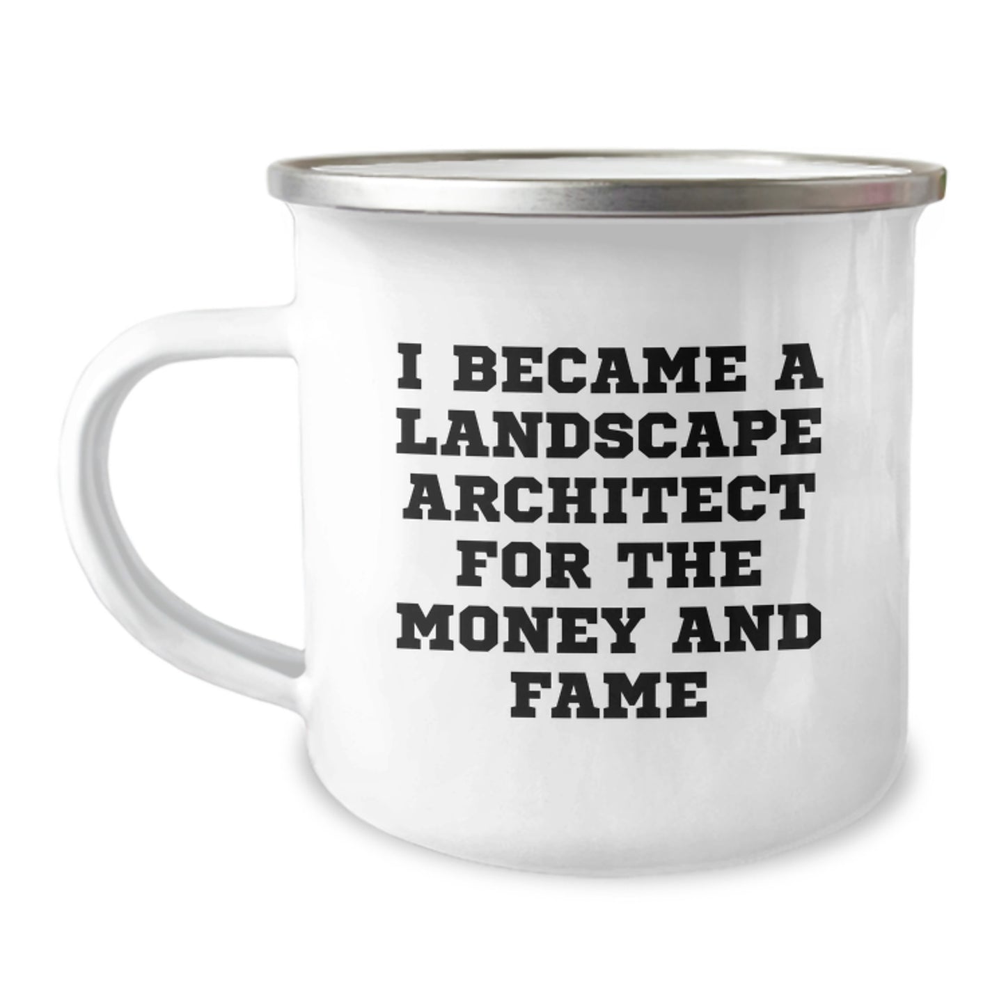 Funny Landscape Architect Gifts from Friends Christmas Unique Mug - I Became A Landscape Architect For The Money And Fame Quote Camping Mug for Landscape Architect Enthusiasts - Image 1