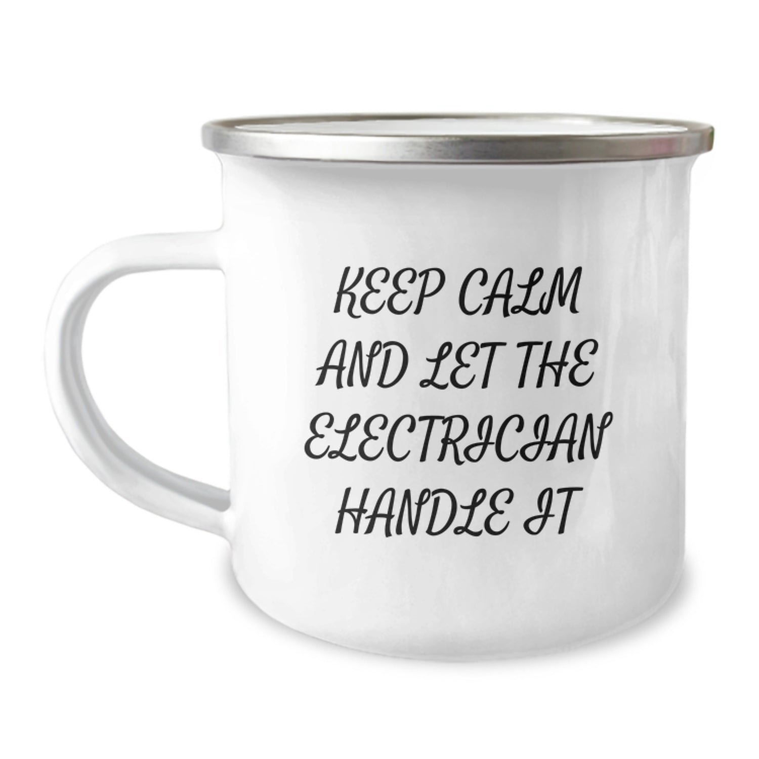 Funny Electrician Christmas Unique Gifts from Men, Keep Calm And Let The Electrician Handle It Camping Mug for Electrician Friends - Image 1
