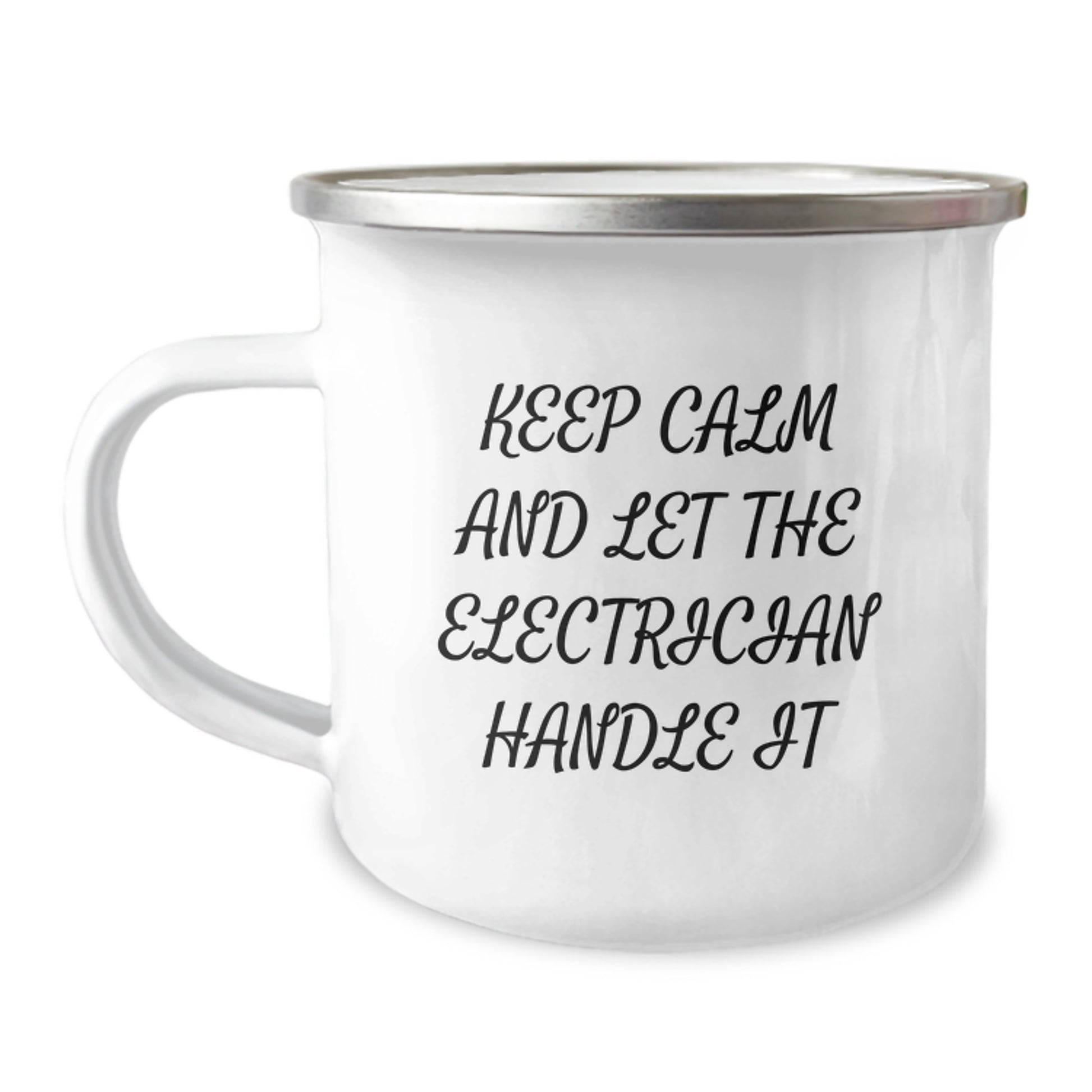 Funny Electrician Christmas Unique Gifts from Men, Keep Calm And Let The Electrician Handle It Camping Mug for Electrician Friends - Image 1