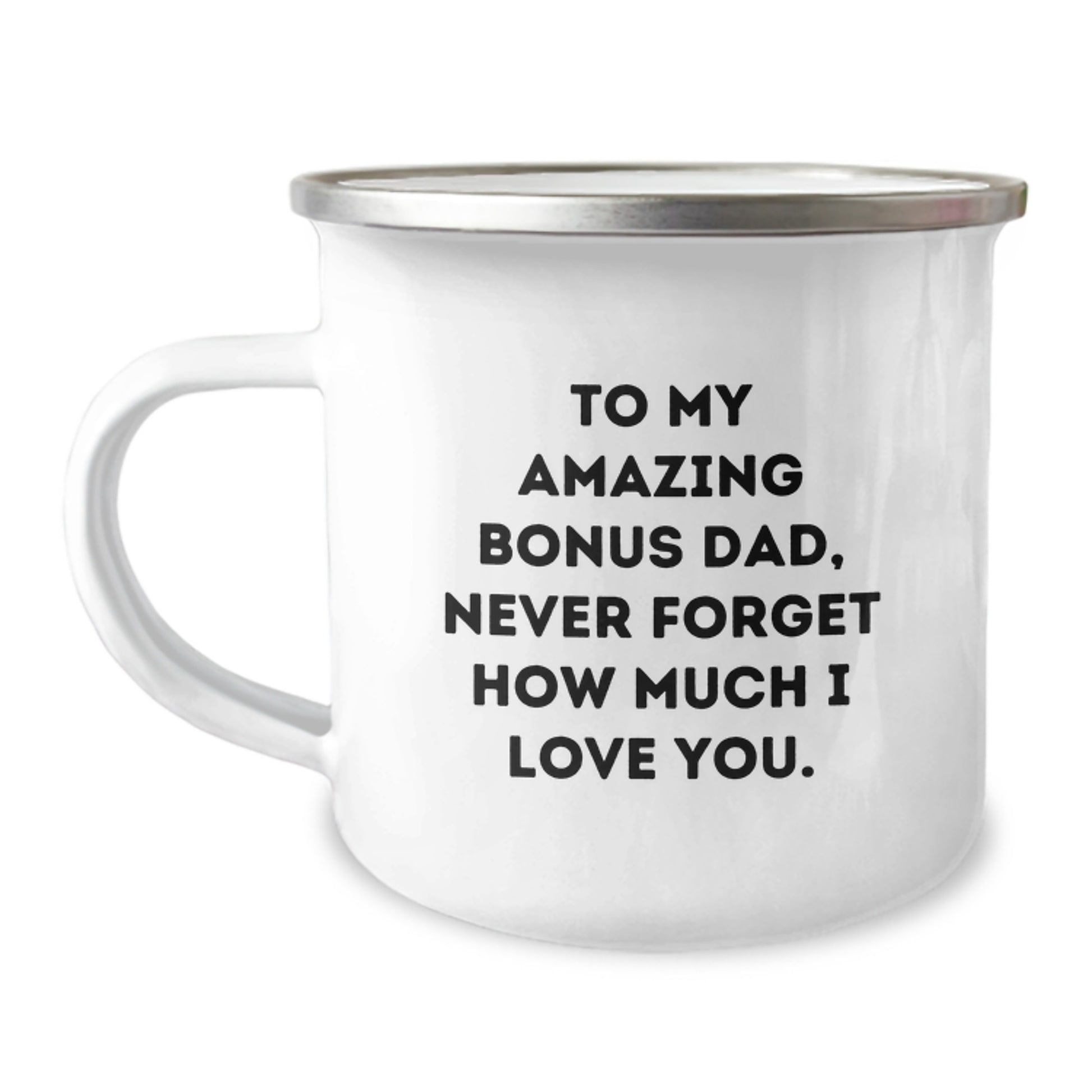 Funny Bonus Dad Camping Mug Gifts from Family to My Amazing Bonus Dad, A Christmas Unique Gift for Him to Remember - Image 1