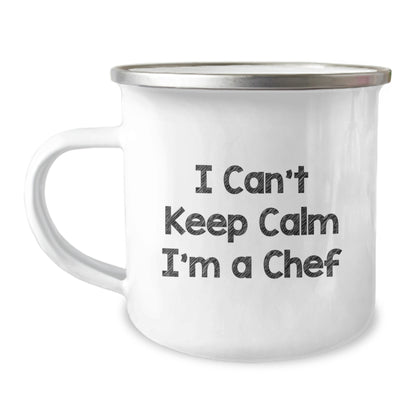 Funny Chef Gifts from Friends and Family - I Can't Keep Calm I'm A Chef Camping Mug for Men Women - Unique Christmas Unique Gifts for Chef - Image 1
