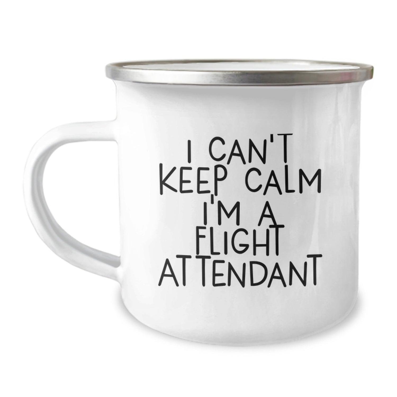 Funny Flight Attendant Gifts for Christmas - 'I Can't Keep Calm I'm A Flight Attendant' Camping Mug, Gifts from Friends to Flight Attendant - Image 1