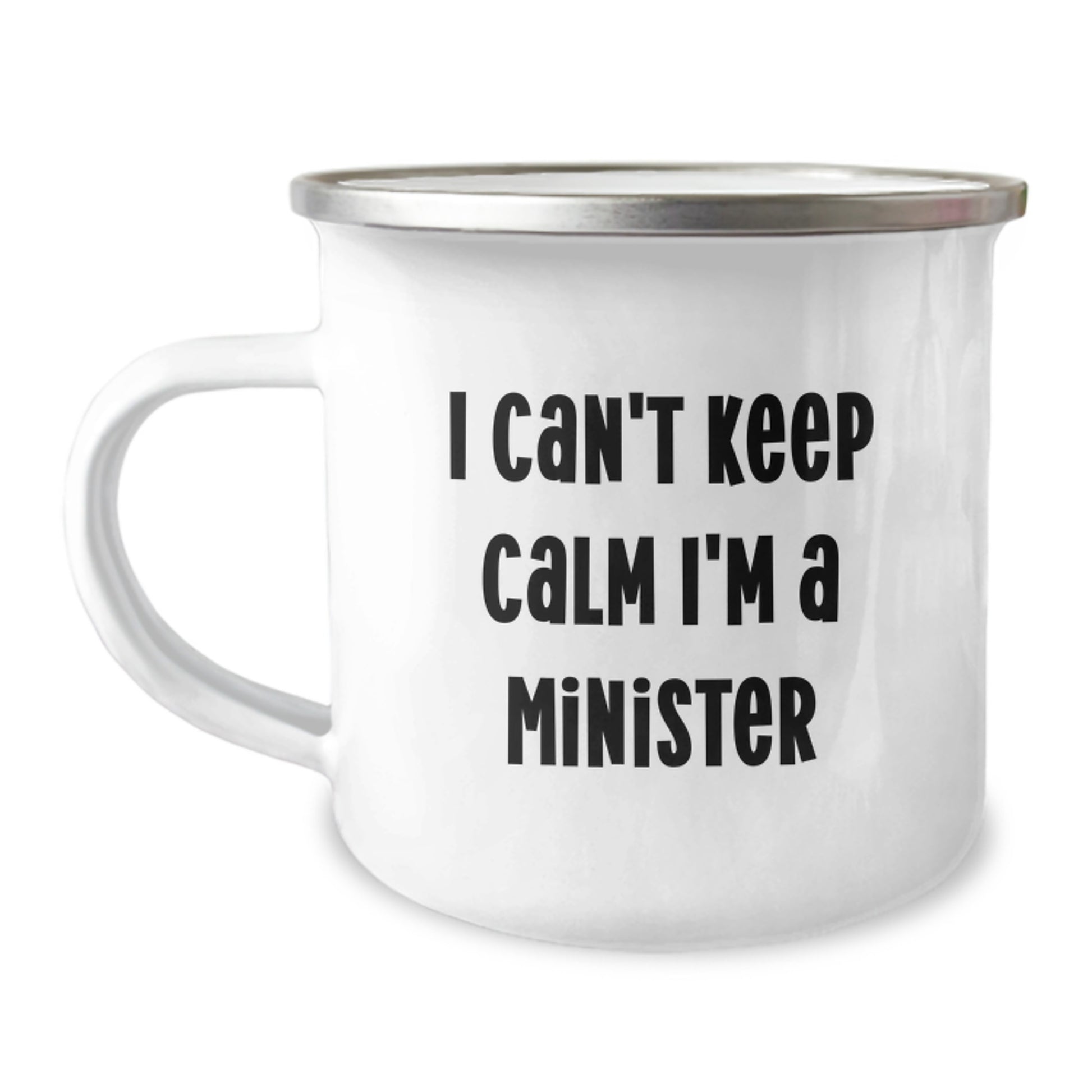 Funny Minister Gifts from Men to Minister Friends and Family, I Can't Keep Calm I'm A Minister Camping Mug for Christmas Unique Gifts - Image 1