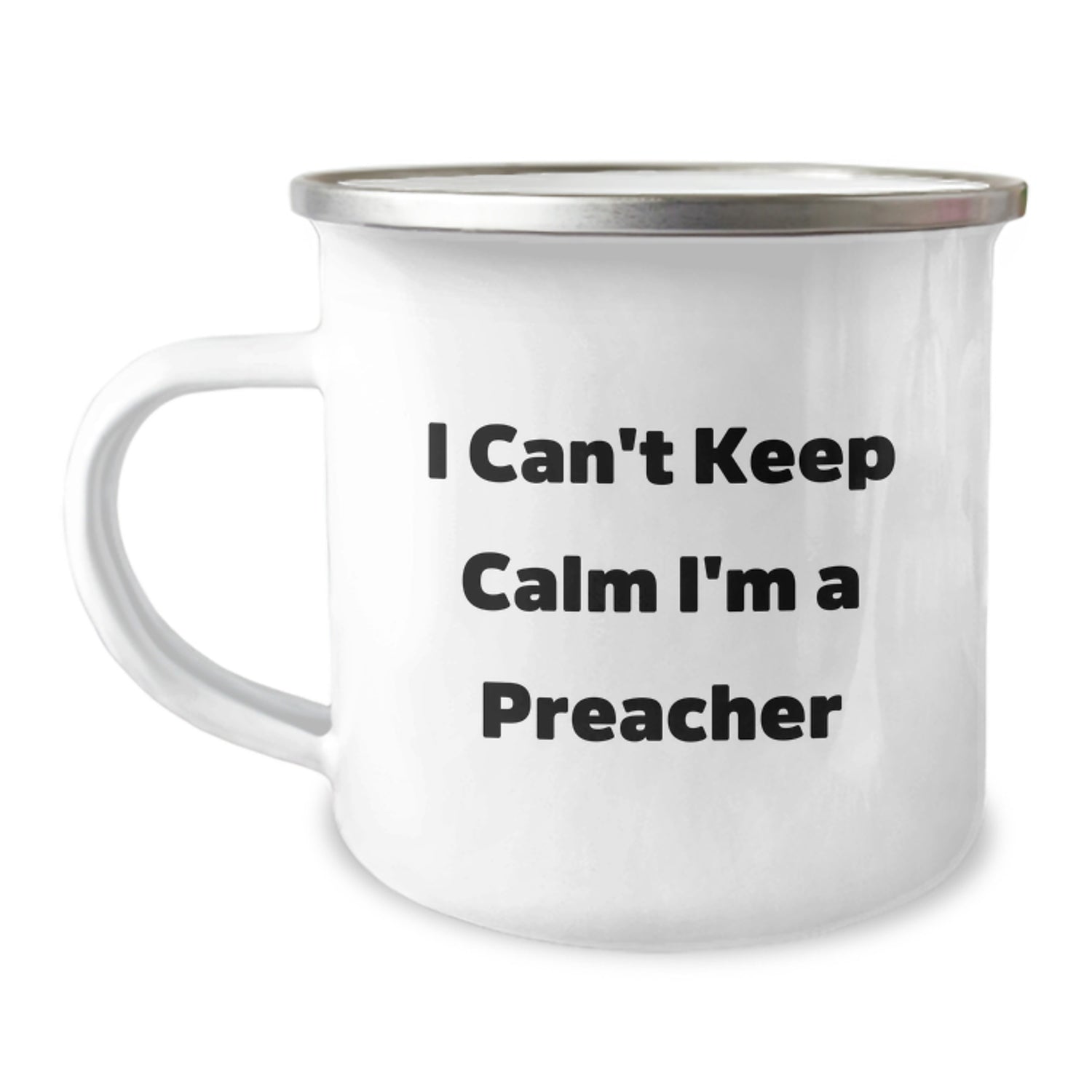 Funny Preacher Humor Gifts from Friends for Preacher Christmas Unique Mugs - 'I Can't Keep Calm I'm A Preacher' Camping Mug - Image 1