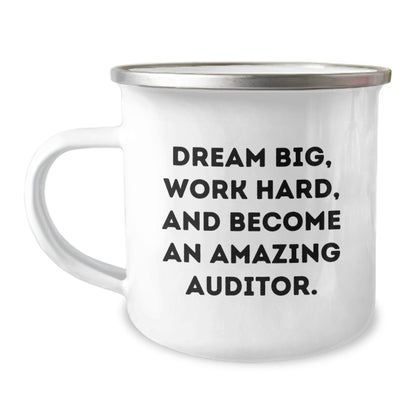 Funny Auditor Gifts for Men from Friends - Camping Mug with Dream Big Quote - Perfect for Christmas Unique Gifts - Image 1