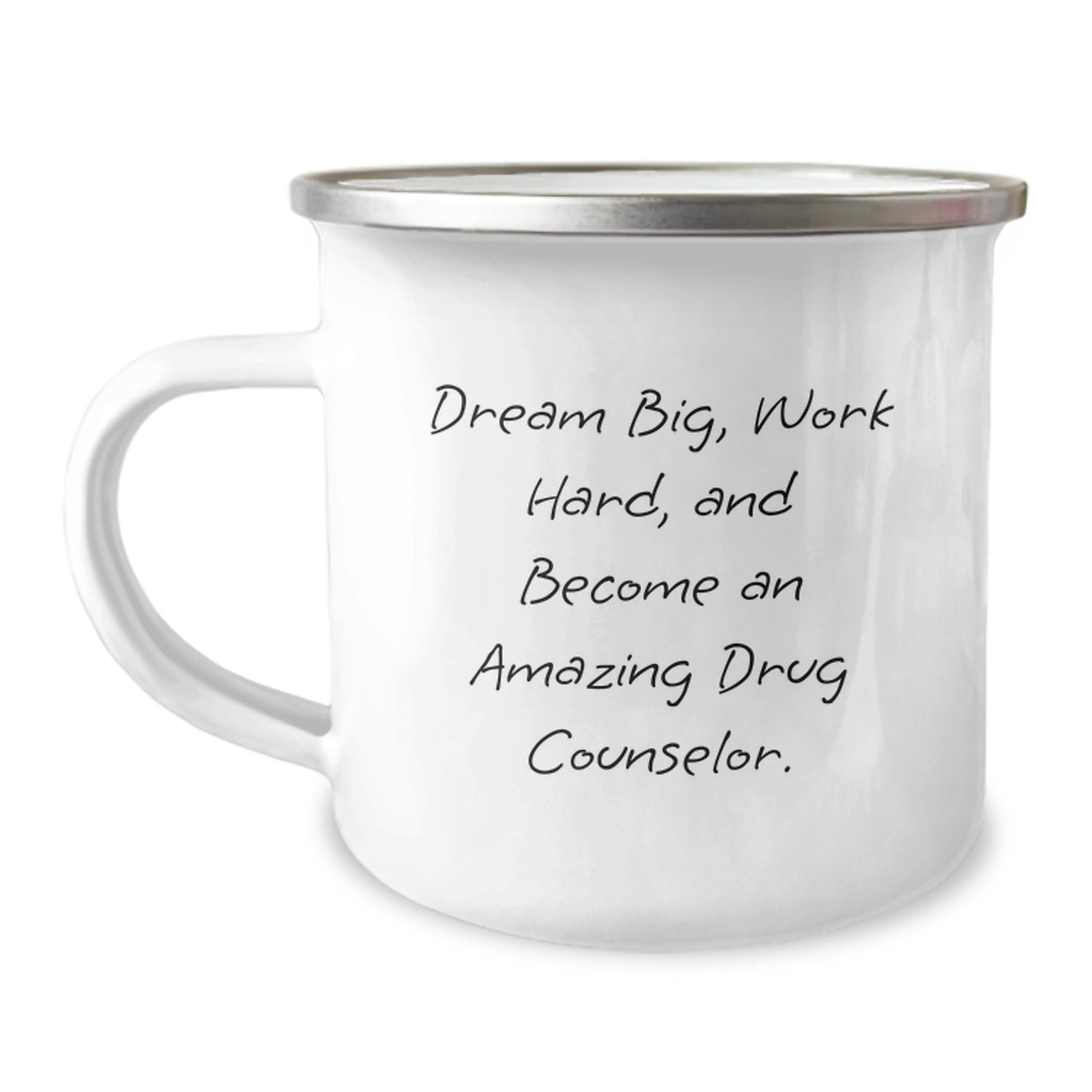 Funny Drug Counselor Gifts from Friends for Men - Camping Mug, Dream Big, Work Hard - Inspirational Quote, Perfect Christmas Unique Gift - Image 1
