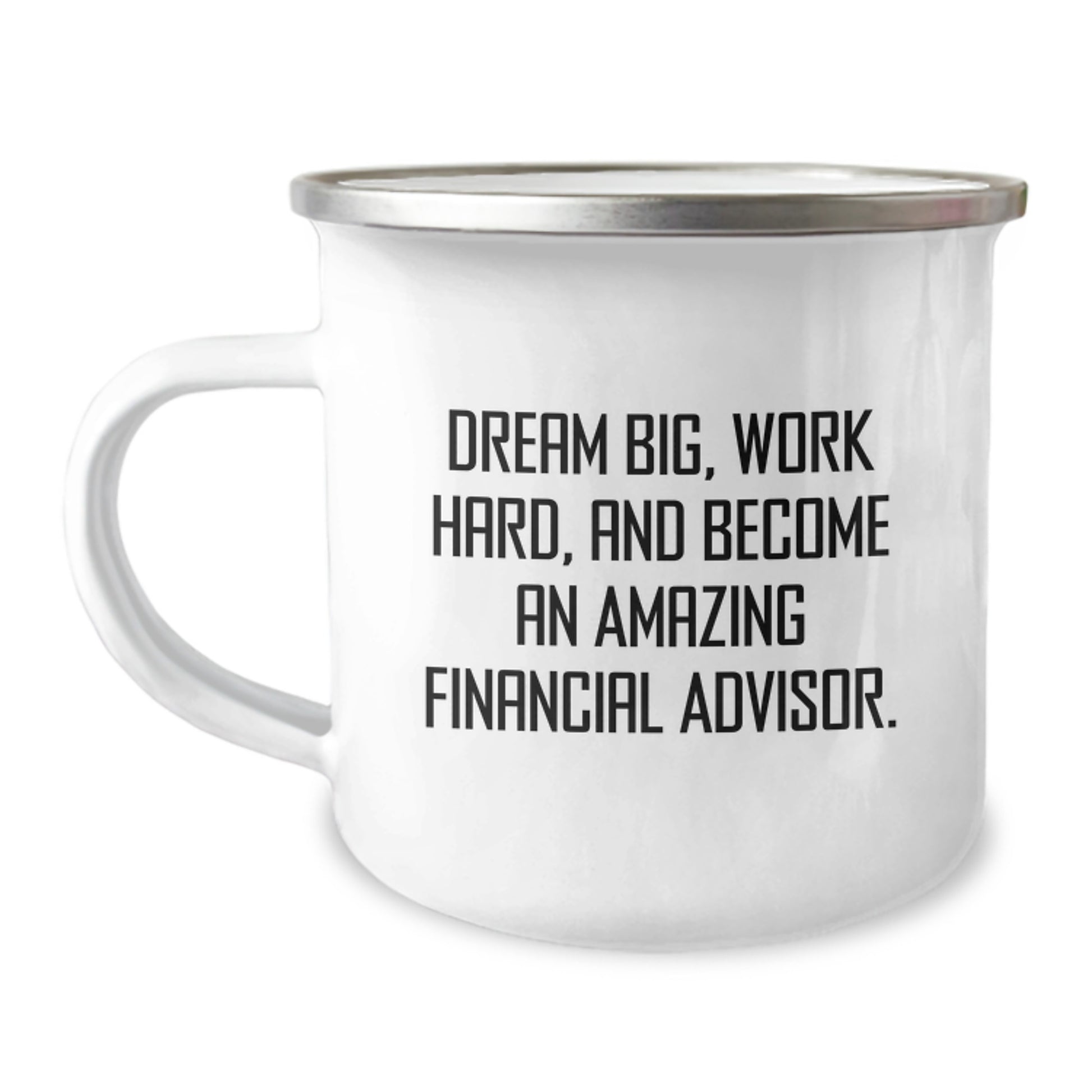 Gifts from Men, Financial Advisor Christmas Unique Gifts, Cute Camping Mugs - Dream Big and Work Hard - Image 1