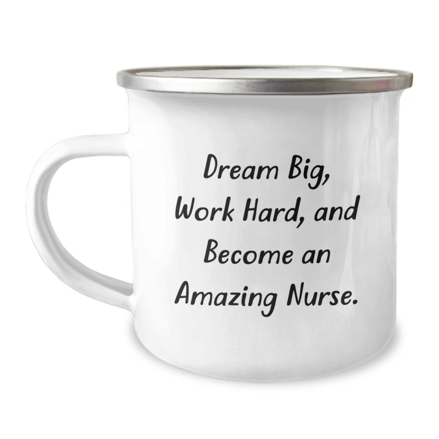 Funny Nurse Gifts from Family - Christmas Unique Gifts for Nurse - 'Dream Big Work Hard' Camping Mug - Image 1