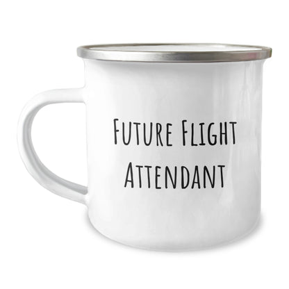 Gifts for Future Flight Attendants, Funny Camping Mug, Christmas Unique Ideas, 'Future Flight Attendant' Quote, Funny Flight Attendant Gifts - Image 1