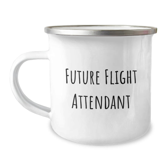 Gifts for Future Flight Attendants, Funny Camping Mug, Christmas Unique Ideas, 'Future Flight Attendant' Quote, Funny Flight Attendant Gifts - Image 1