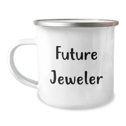 Funny Inspirational Jeweler Gifts from Friends for Men, Camping Mug, 'Future Jeweler', Unique Christmas Unique Gifts - Image 1