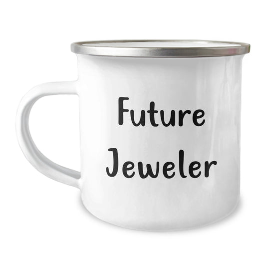 Funny Inspirational Jeweler Gifts from Friends for Men, Camping Mug, 'Future Jeweler', Unique Christmas Unique Gifts - Image 1