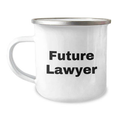 Funny Future Lawyer Gifts for Lawyer Men, Christmas Unique Lawyer Gifts, Lawyer Camping Mug with 'Future Lawyer, Future Judge, Future Trouble' - Image 1