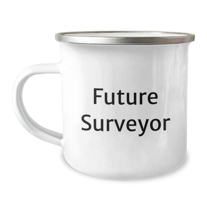 Funny Quote Future Surveyor Gifts from Friends to Surveyor Men Camping Mug Christmas Unique Presents - Image 1