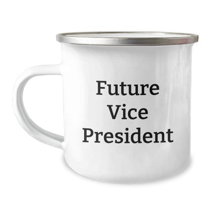 Funny Vice President Gifts for Him - 'Future Vice President' Quote Camping Mug, Ideal Gift Idea for Men Friends Coworkers, Stainless Steel with Enamel Finish, Unique Christmas Memorable Presents - Image 1
