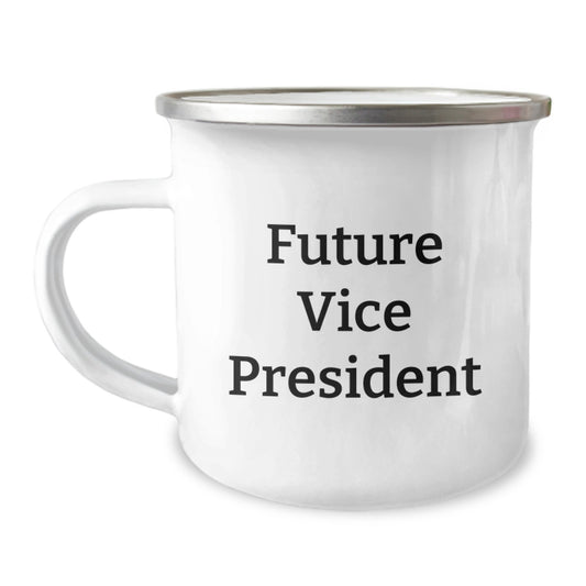Funny Vice President Gifts for Him - 'Future Vice President' Quote Camping Mug, Ideal Gift Idea for Men Friends Coworkers, Stainless Steel with Enamel Finish, Unique Christmas Memorable Presents - Image 1