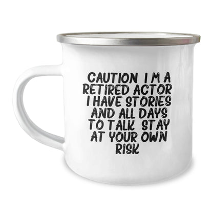Funny Actor Gifts from Men to Friends - I'm A Retired Actor Camping Mug, Unique Christmas Memorable Presents for Actor Lovers, Actor Themed - Image 1