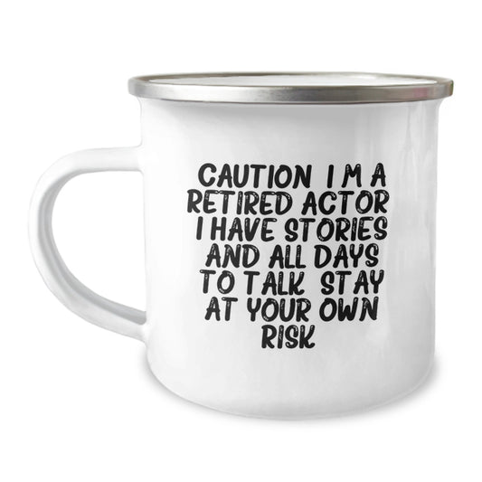 Funny Actor Gifts from Men to Friends - I'm A Retired Actor Camping Mug, Unique Christmas Memorable Presents for Actor Lovers, Actor Themed - Image 1