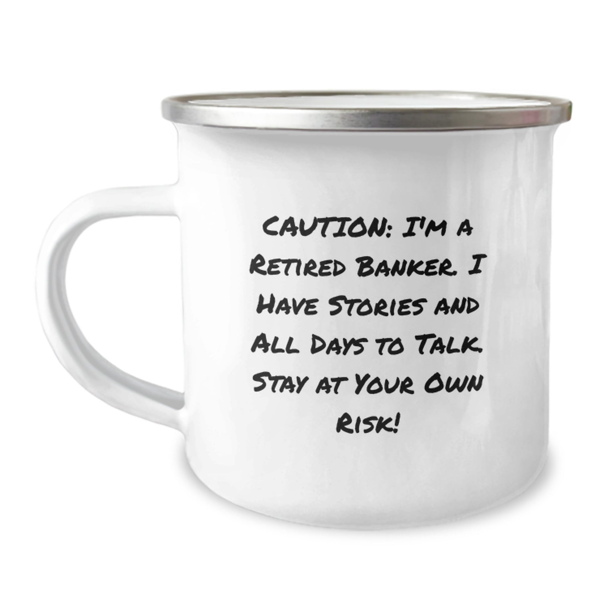Funny Banker Gifts from Friends and Family - Unique Christmas Unique Gifts for Banker Men - 'Caution: I'm A Retired Banker...' - Image 1