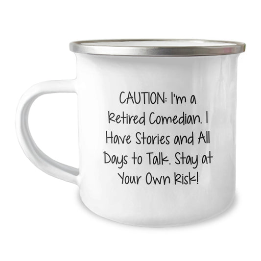 Comedian Gifts from Friends to Comedian Men, Stay At Your Own Risk! Funny Comedian Camping Mug for Christmas Unique Gifts - Image 1