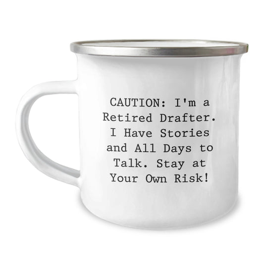 Funny Drafter Gifts from Men - Christmas Unique Gifts for Drafter Friends - 'I'm A Retired Drafter' Stainless Steel Camping Mug - Image 1