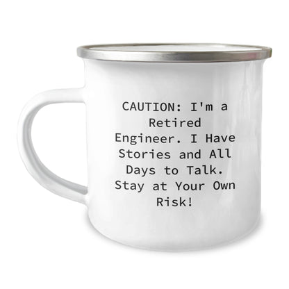 Funny Engineer Gifts for Men, Christmas Unique Presents from Family to Engineer Friends, Camping Mug with Caution Quote - Image 1