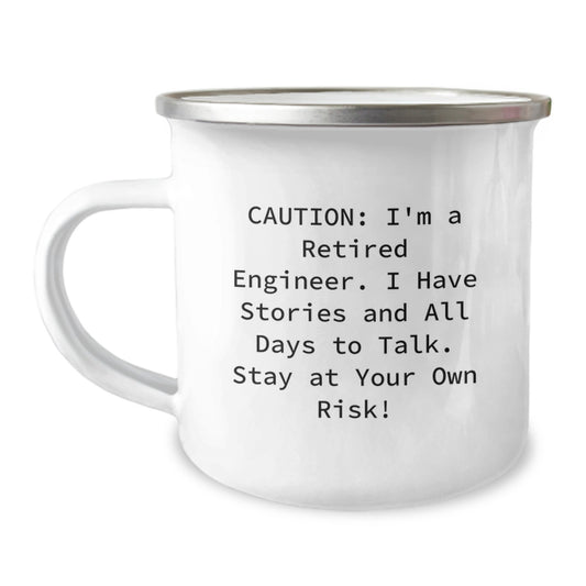 Funny Engineer Gifts for Men, Christmas Unique Presents from Family to Engineer Friends, Camping Mug with Caution Quote - Image 1