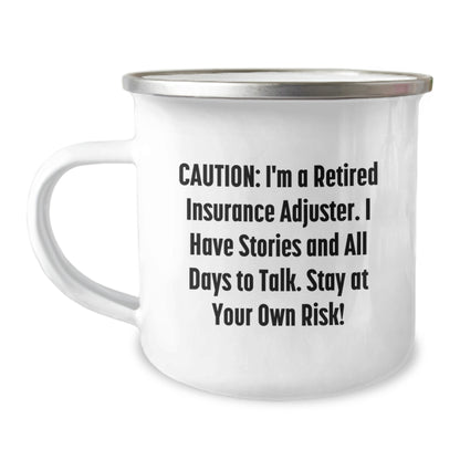 Funny Insurance Adjuster Gifts - 'Stay At Your Own Risk!' Quote Mug for Men, Christmas Unique Ideas, Camping Mugs for Coworkers - Image 1