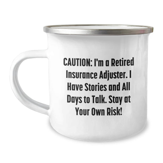 Funny Insurance Adjuster Gifts - 'Stay At Your Own Risk!' Quote Mug for Men, Christmas Unique Ideas, Camping Mugs for Coworkers - Image 1