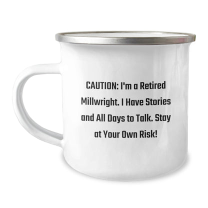 Funny Millwright Camping Mug Gifts for Men - Christmas Unique Gifts from Family - 'I'm A Retired Millwright. I Have Stories... - Image 1