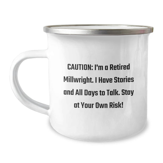 Funny Millwright Camping Mug Gifts for Men - Christmas Unique Gifts from Family - 'I'm A Retired Millwright. I Have Stories... - Image 1