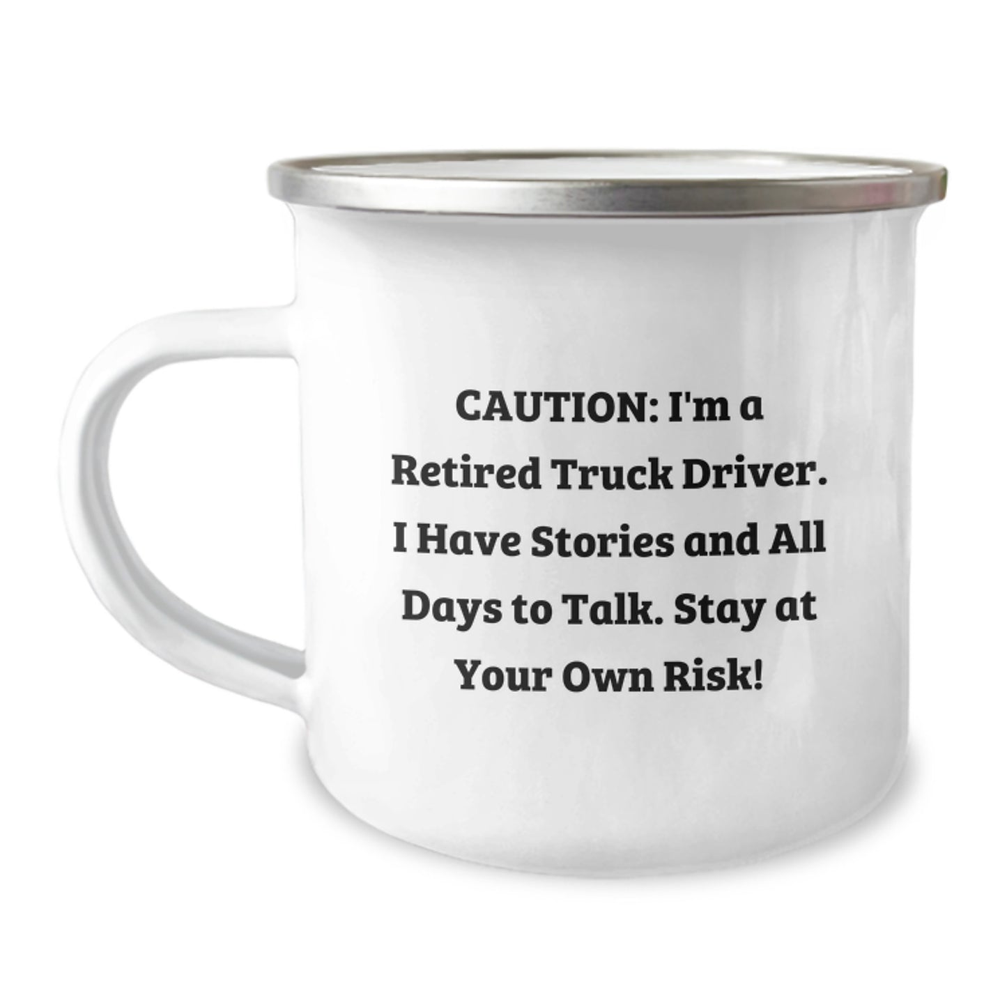 Funny Truck Driver Gifts from Friends for Him, Christmas Unique Mugs for Truckers, Camping Mug with 'I'm A Retired Truck Driver, I Have Stories...' - Image 1