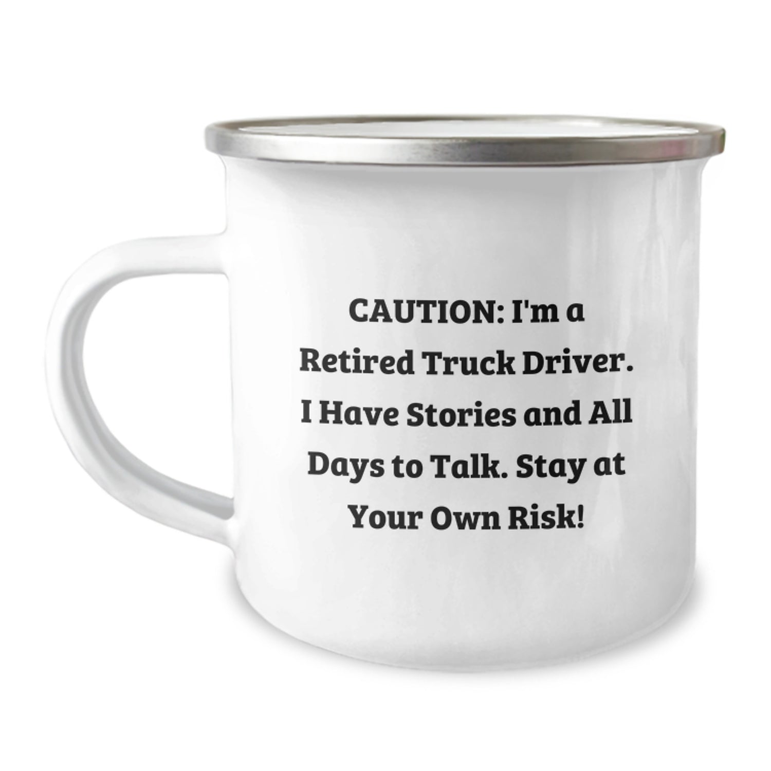 Funny Truck Driver Gifts from Friends for Him, Christmas Unique Mugs for Truckers, Camping Mug with 'I'm A Retired Truck Driver, I Have Stories...' - Image 1
