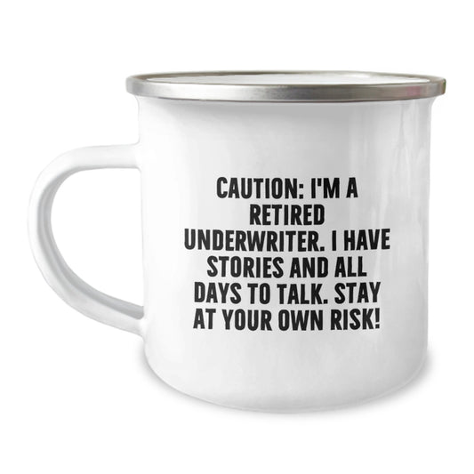 Funny Underwriter Mug Gifts for Him, Unique Camping Mugs from Friends for Underwriter on Christmas - Image 1