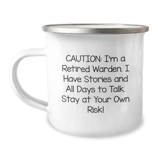Funny Warden Gift for Friends, Camping Mug with Inspirational Quote, Warden Unique Gifts, Gifts from Men to Family - Stay At Your Own Risk! - Image 1