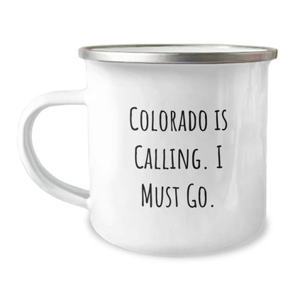 Gifts from Colorado Lovers - Unique Colorado Camping Mug - 'Colorado Is Calling. I Must Go.' for Christmas Unique Gifts - Image 1