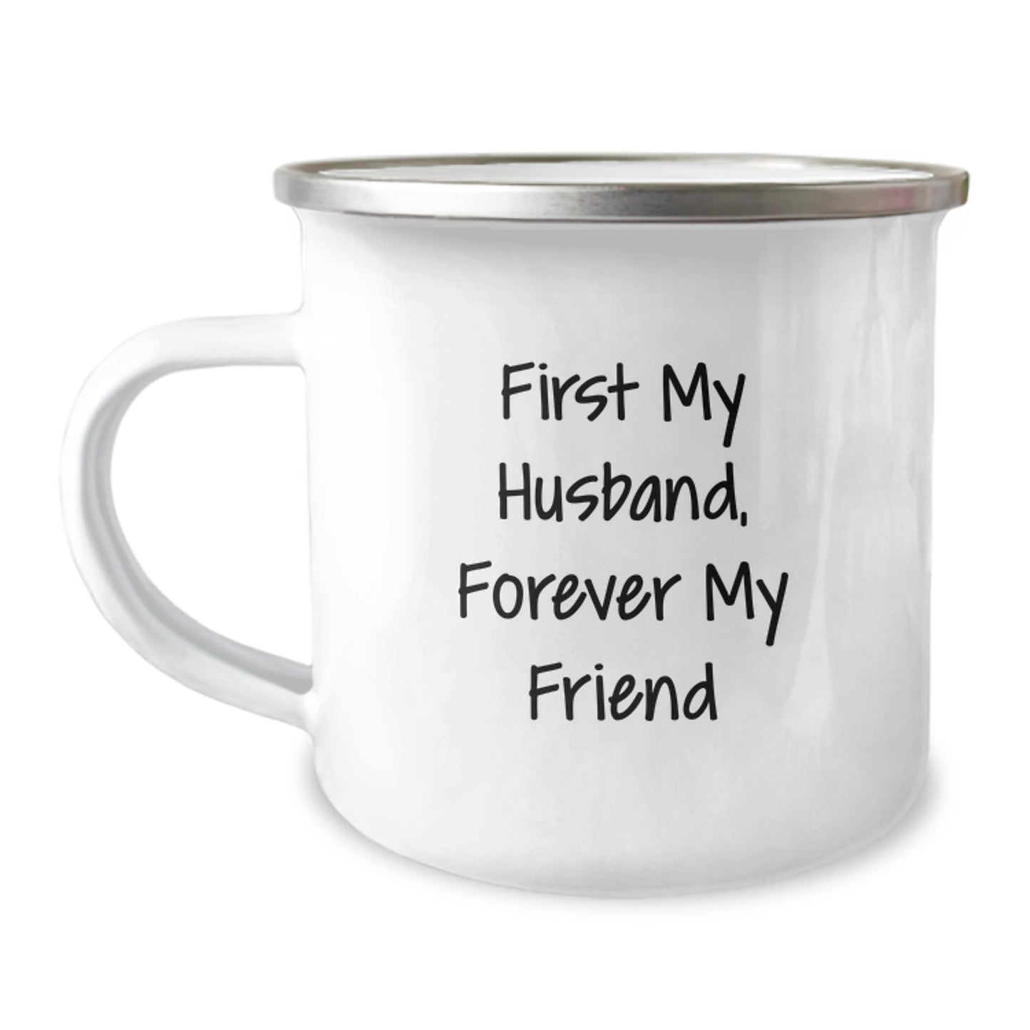 Funny Husband Gifts from Men, Camping Mug for Him - First My Husband, Forever My Friend - Unique Christmas Unique Gifts - Image 1