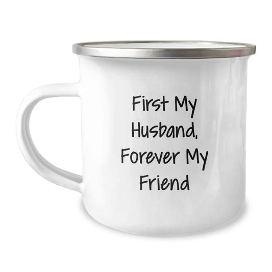 Funny Husband Gifts from Men, Camping Mug for Him - First My Husband, Forever My Friend - Unique Christmas Unique Gifts - Image 1