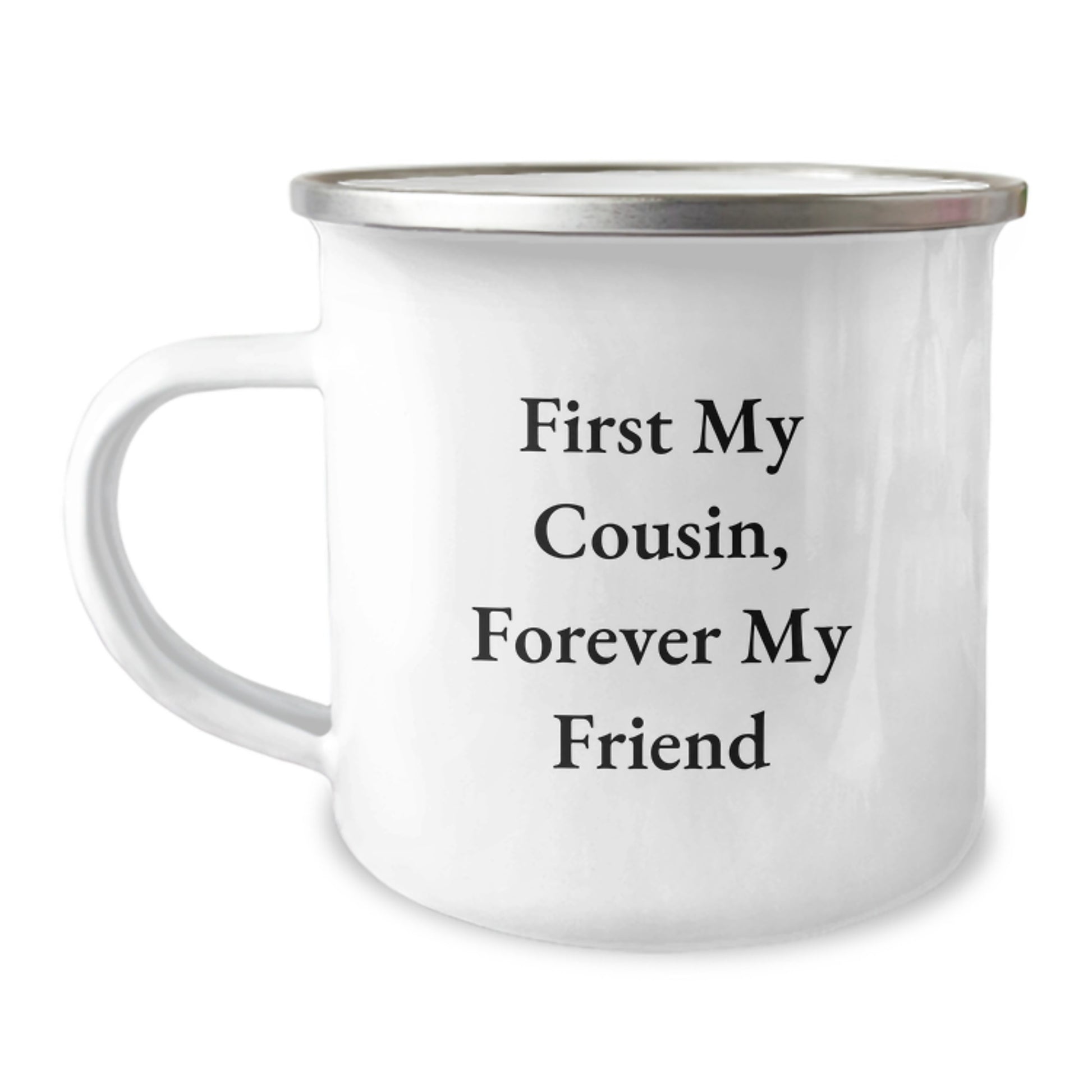 Funny Cousin Camping Mug Gifts for Men Women from Friends Family, First My Cousin Forever My Friend, Unique Christmas Holiday Mugs for Outdoor Enthusiasts - Image 1