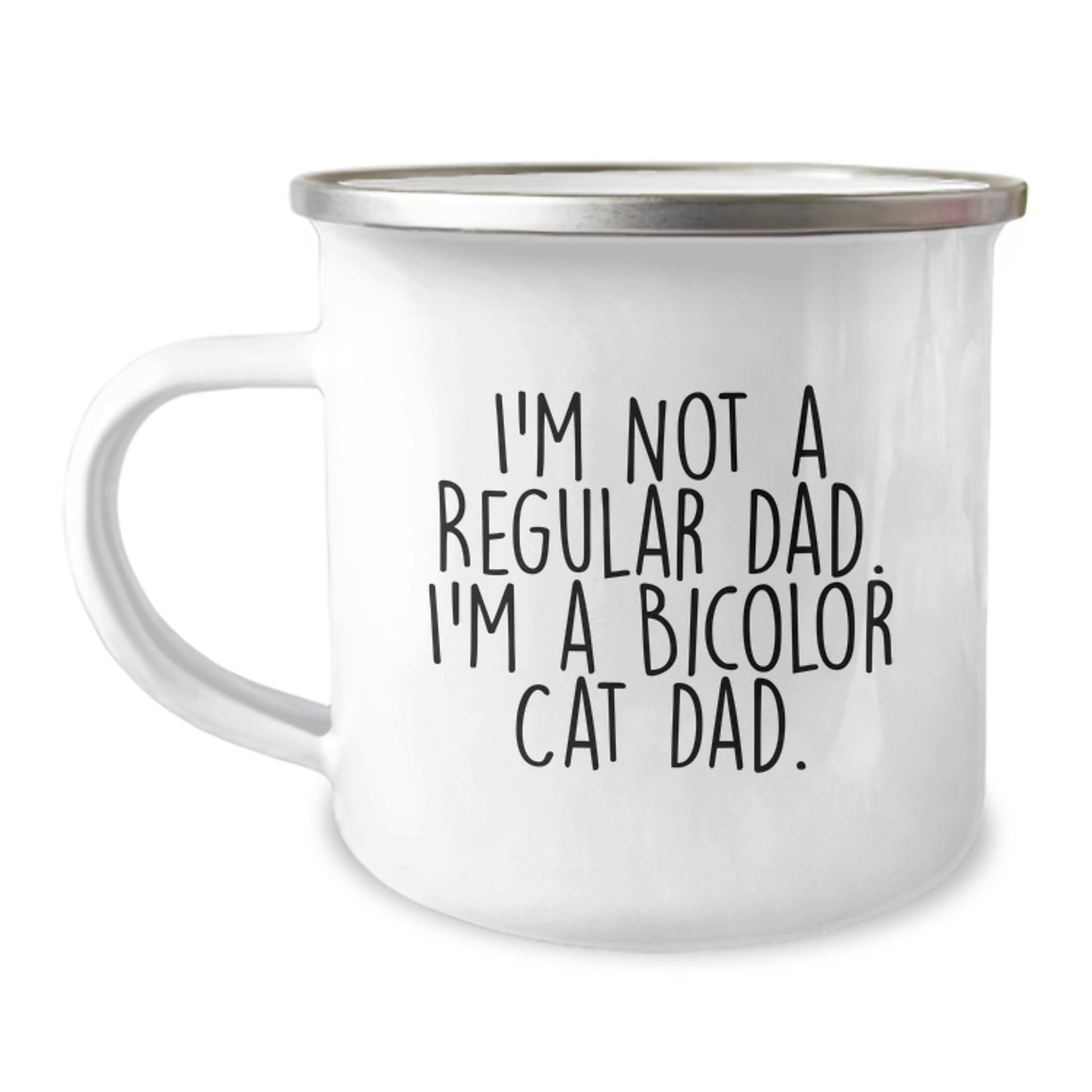 Funny Bicolor Cat Dad Camping Mug Gifts for Men from Friends and Family, Perfect Christmas Unique Present - Image 1