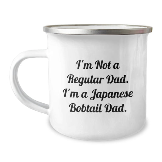 Funny Japanese Bobtail Cat Lover Camping Mug Gifts for Dad from Family - Image 1
