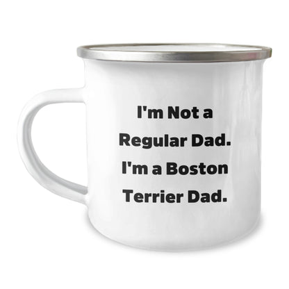 Boston Terrier Dad Funny Gifts from Friends for Boston Terrier Dog Birthday Unique Camping Mug - Image 1