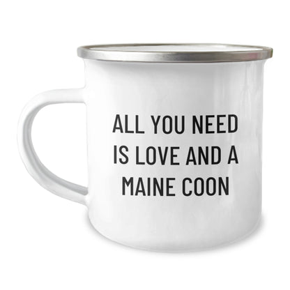 Gifts for Maine Coon Cat Lovers, Funny Quote, Camping Mug, Christmas Unique Gifts from Men to Family - Image 1