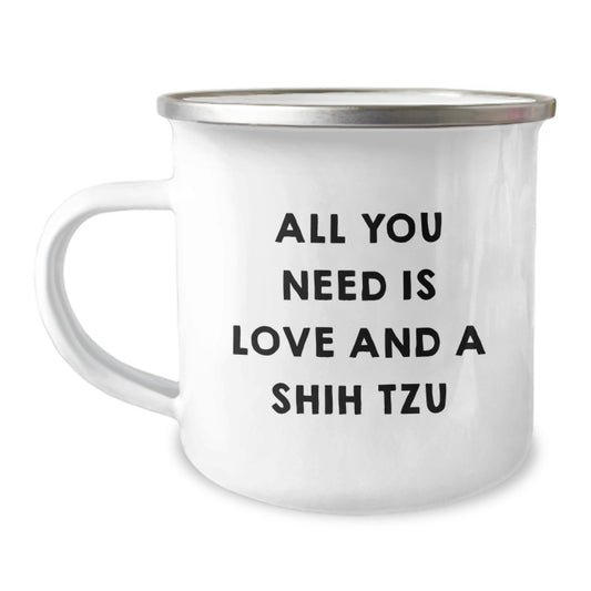 Shih Tzu Dog Lovers Gifts, Funny Quote Camping Mug Christmas Unique Presents from Friends to Family - Image 1