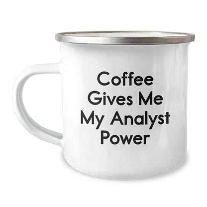 Funny Analyst Gifts, Coffee Lover Camping Mug, Gifts from Friends for Men - Christmas Unique Gifts, Analyst Power in Every Sip - Image 1