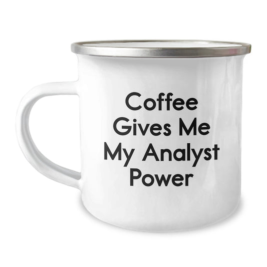 Funny Analyst Gifts, Coffee Lover Camping Mug, Gifts from Friends for Men - Christmas Unique Gifts, Analyst Power in Every Sip - Image 1